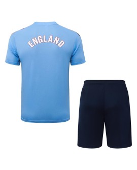 England Tenue d'entraînement bleu clair à manches courtes saison 26/27 (haut + short)
