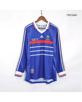 Maillot France 1998 Domicile Rétro - Manches Longues