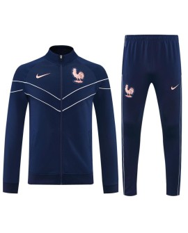 Survêtement bleu marine 26/27 France : veste zippée intégrale + pantalon long