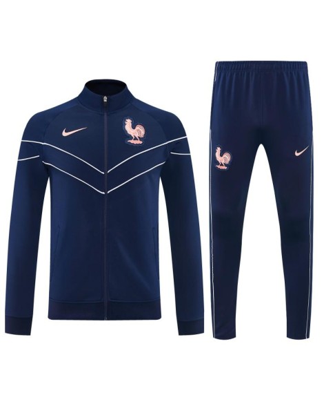 Survêtement bleu marine 26/27 France : veste zippée intégrale + pantalon long Survêtement bleu marine 26/27 France : veste zippée intégrale + pantalon long