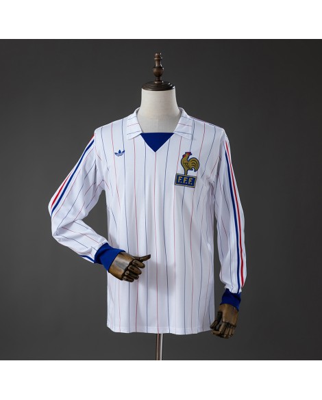 Maillot rétro manches longues extérieur de l'équipe de France saison 80/82