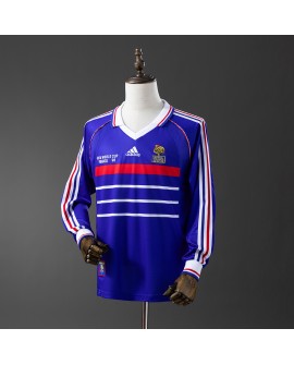 Maillot France 1998 Domicile Rétro - Manches Longues
