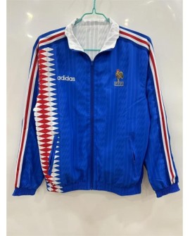 Trench-coat brodé double face bleu français 1994