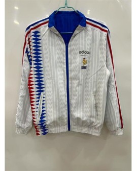 Trench-coat brodé double face bleu français 1994
