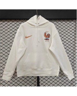 Sweat-shirt doublé polaire de l'équipe de France-Blanc