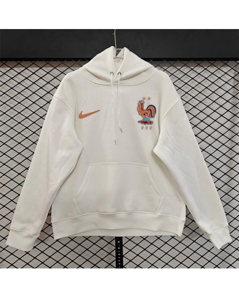 Sweat-shirt doublé polaire de l'équipe de France-Blanc
