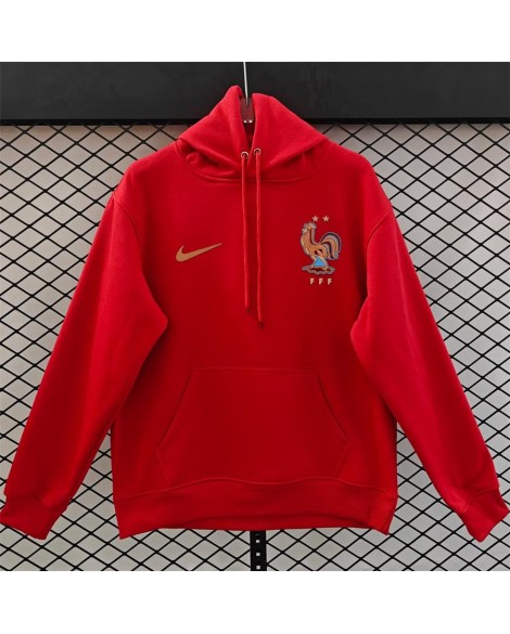 Sweat-shirt doublé polaire de l'équipe de France-rouge