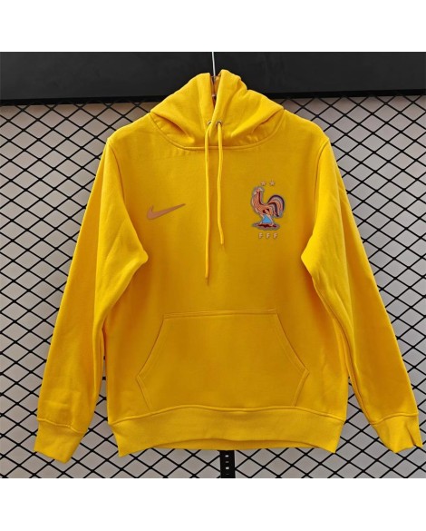 Sweat-shirt doublé polaire de l'équipe de France-jaune
