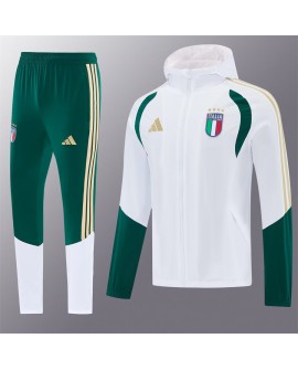 Veste d'entraînement italienne à capuche 2025 - Blanche