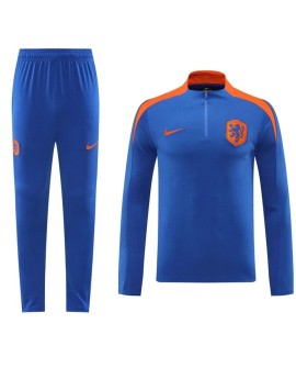 Ensemble survêtement zippé Pays-Bas (haut + pantalon) Bleu 2024/25