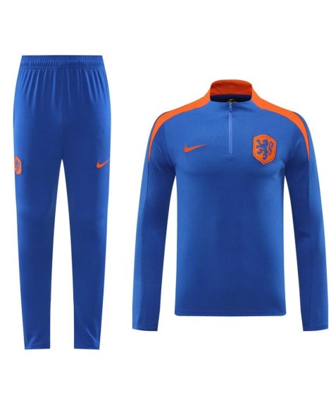 Ensemble survêtement zippé Pays-Bas (haut + pantalon) Bleu 2024/25