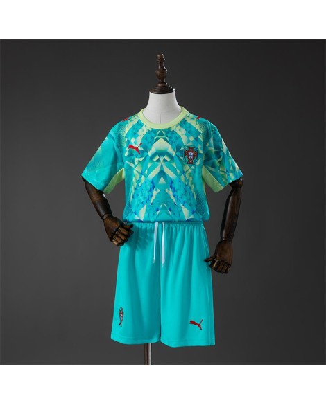 Portugal 2026 maillot de gardien vert (Maillot + Short) - Enfant