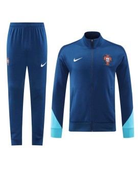 Ensemble veste d'entraînement Portugal (veste + pantalon) bleu marine 2024