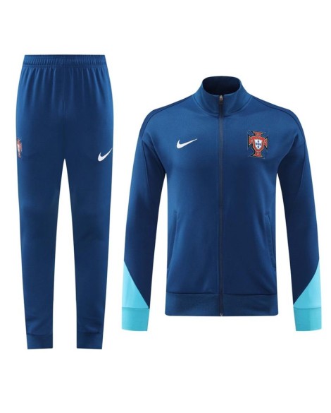 Ensemble veste d'entraînement Portugal (veste + pantalon) bleu marine 2024