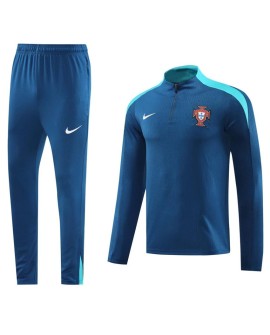 Ensemble sweat-shirt zippé Portugal (haut + pantalon) bleu 2024/25