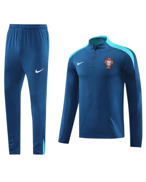 Ensemble sweat-shirt zippé Portugal (haut + pantalon) bleu 2024/25