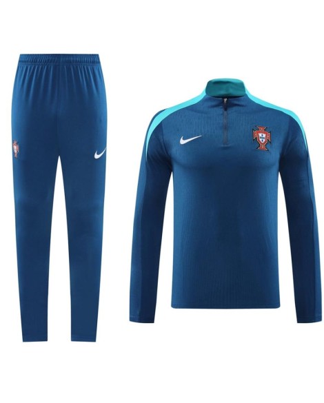 Ensemble sweat-shirt zippé Portugal (haut + pantalon) bleu 2024/25