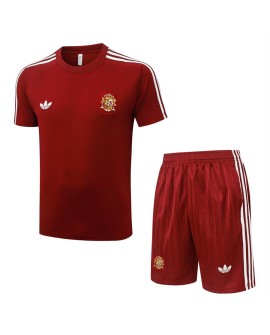 Spain Tenue d'entraînement bordeaux à manches courtes saison 26/27 (haut + short)