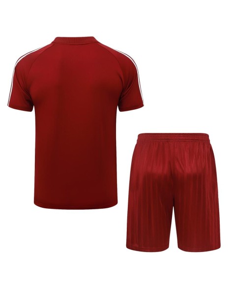 Spain Tenue d'entraînement bordeaux à manches courtes saison 26/27 (haut + short)