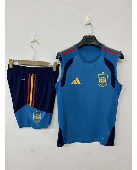 Tenue d'entraînement Espagne 2627 - Bleu (maillot sans manches + short)