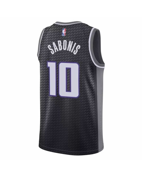 Maillot Swingman Sacramento Kings Domantas Sabonis #10 noir 2022/23 pour hommes - Édition Statement