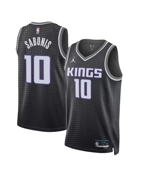 Maillot Swingman Sacramento Kings Domantas Sabonis #10 noir 2022/23 pour hommes - Édition Statement