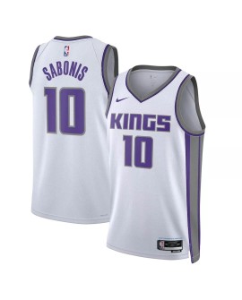 Maillot Swingman Sacramento Kings Domantas Sabonis #10 blanc 22/23 pour hommes - Édition Association