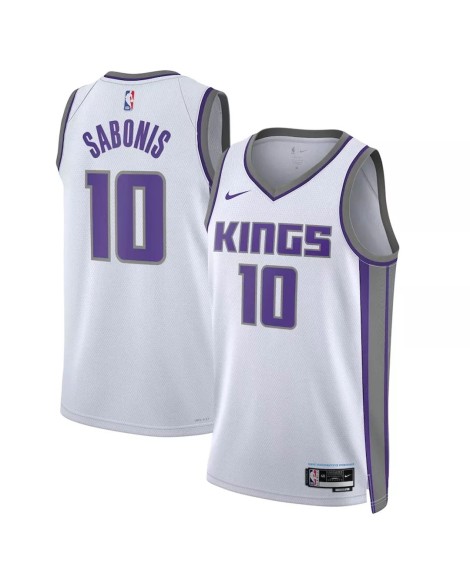 Maillot Swingman Sacramento Kings Domantas Sabonis #10 blanc 22/23 pour hommes - Édition Association