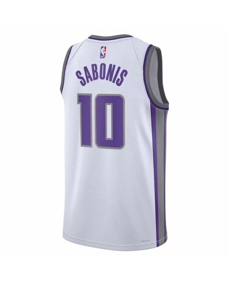 Maillot Swingman Sacramento Kings Domantas Sabonis #10 blanc 22/23 pour hommes - Édition Association