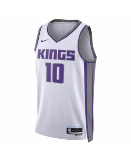 Maillot Swingman Sacramento Kings Domantas Sabonis #10 blanc 22/23 pour hommes - Édition Association