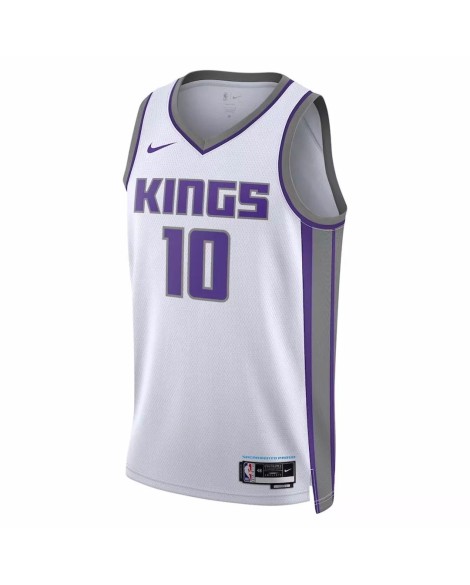 Maillot Swingman Sacramento Kings Domantas Sabonis #10 blanc 22/23 pour hommes - Édition Association