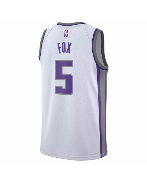 Maillot Swingman Sacramento Kings De'Aaron Fox #5 blanc 22/23 pour hommes - Édition Association