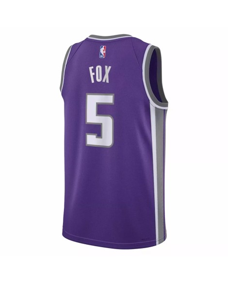 Maillot Swingman Sacramento Kings De'Aaron Fox #5 Violet 2022/23 pour hommes - Édition Icon