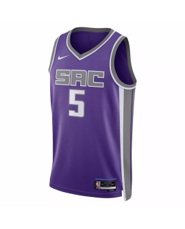 Maillot Swingman Sacramento Kings De'Aaron Fox #5 Violet 2022/23 pour hommes - Édition Icon