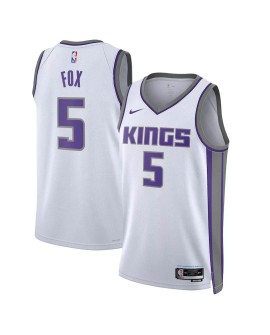 Maillot Swingman Sacramento Kings De'Aaron Fox #5 blanc 22/23 pour hommes - Édition Association