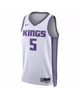 Maillot Swingman Sacramento Kings De'Aaron Fox #5 blanc 22/23 pour hommes - Édition Association
