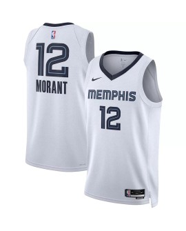 Maillot Swingman Memphis Grizzlies Ja Morant #12 Nike blanc 2022/23 pour hommes - Édition Association
