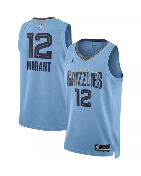 Maillot Swingman Memphis Grizzlies Ja Morant #12 Jordan Brand bleu clair 2022/23 pour hommes - Édition Statement