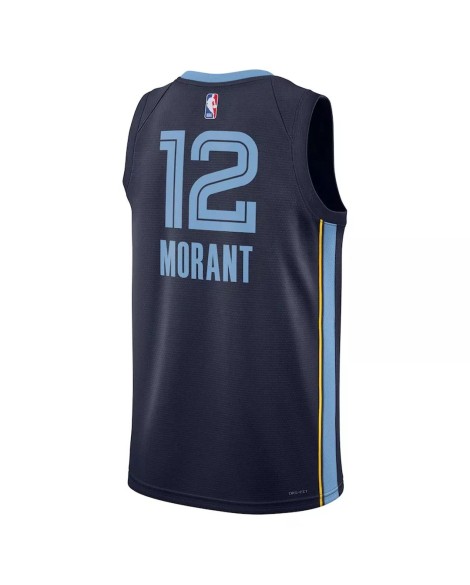 Maillot Swingman Memphis Grizzlies Ja Morant #12 Marine Hardwood Classics 2022/23 pour hommes - Édition Icon