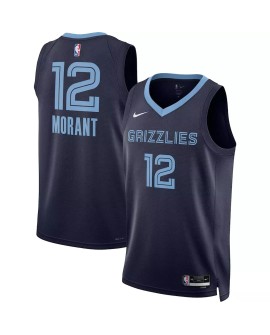 Maillot Swingman Memphis Grizzlies Ja Morant #12 Marine Hardwood Classics 2022/23 pour hommes - Édition Icon