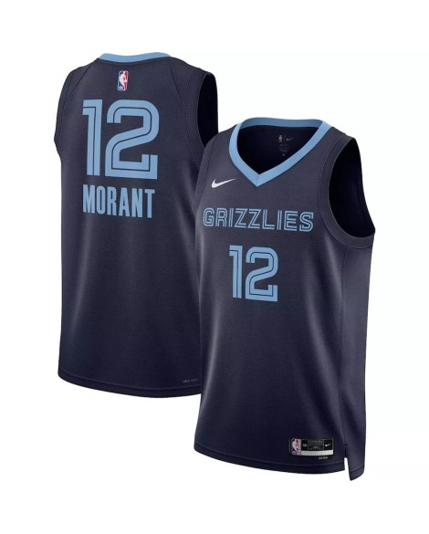 Maillot Swingman Memphis Grizzlies Ja Morant #12 Marine Hardwood Classics 2022/23 pour hommes - Édition Icon