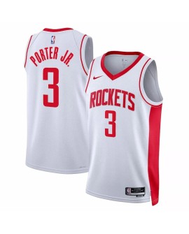 Maillot Swingman Houston Rockets Kevin Porter Jr. #3 Nike blanc 2022/23 pour hommes - Édition Association