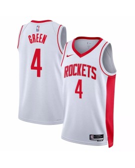 Maillot Swingman Houston Rockets Jalen Green #4 Nike Blanc 2022/23 pour hommes - Édition Association