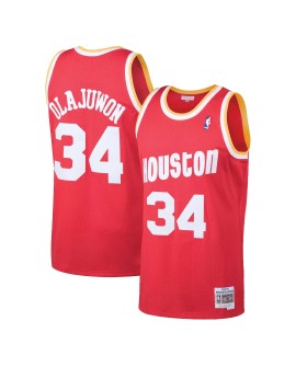 Maillot NBA Swingman Houston Rockets Hakeem Olajuwon #34 Mitchell & Ness rouge 1993/94 pour hommes
