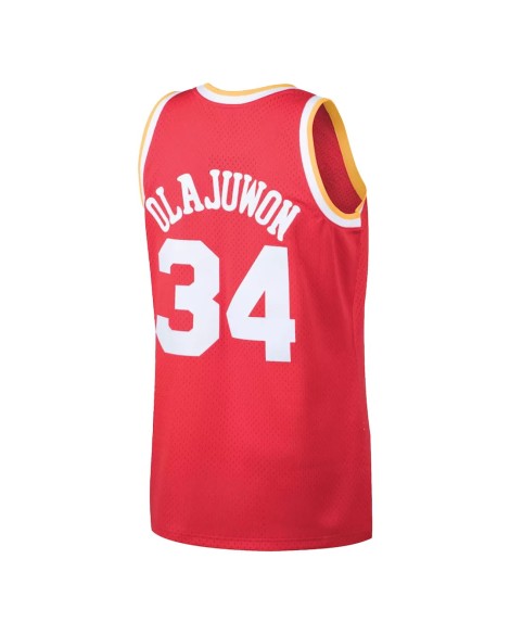 Maillot NBA Swingman Houston Rockets Hakeem Olajuwon #34 Mitchell & Ness rouge 1993/94 pour hommes