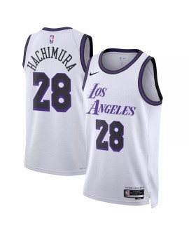 Maillot Swingman Los Angeles Lakers Rui Hachimura #28 Nike blanc 2022/23 pour hommes - City Edition