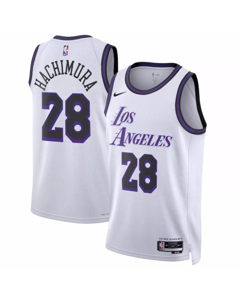 Maillot Swingman Los Angeles Lakers Rui Hachimura #28 Nike blanc 2022/23 pour hommes - City Edition