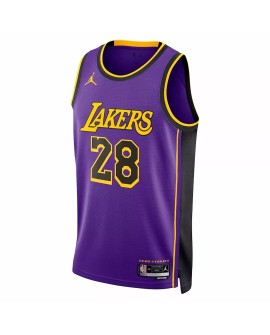 Maillot Swingman Los Angeles Lakers Rui Hachimura #28 Jordan Brand Violet 2022/23 pour hommes - Édition Statement