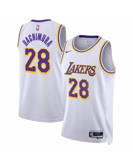 Maillot Swingman Los Angeles Lakers Rui Hachimura #28 Nike blanc 2022/23 pour hommes - Édition Association