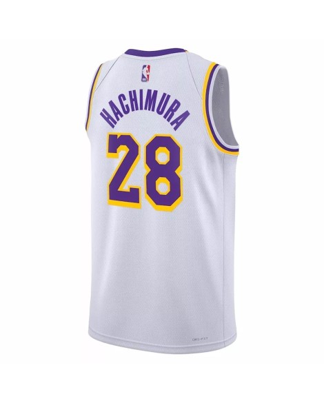 Maillot Swingman Los Angeles Lakers Rui Hachimura #28 Nike blanc 2022/23 pour hommes - Édition Association